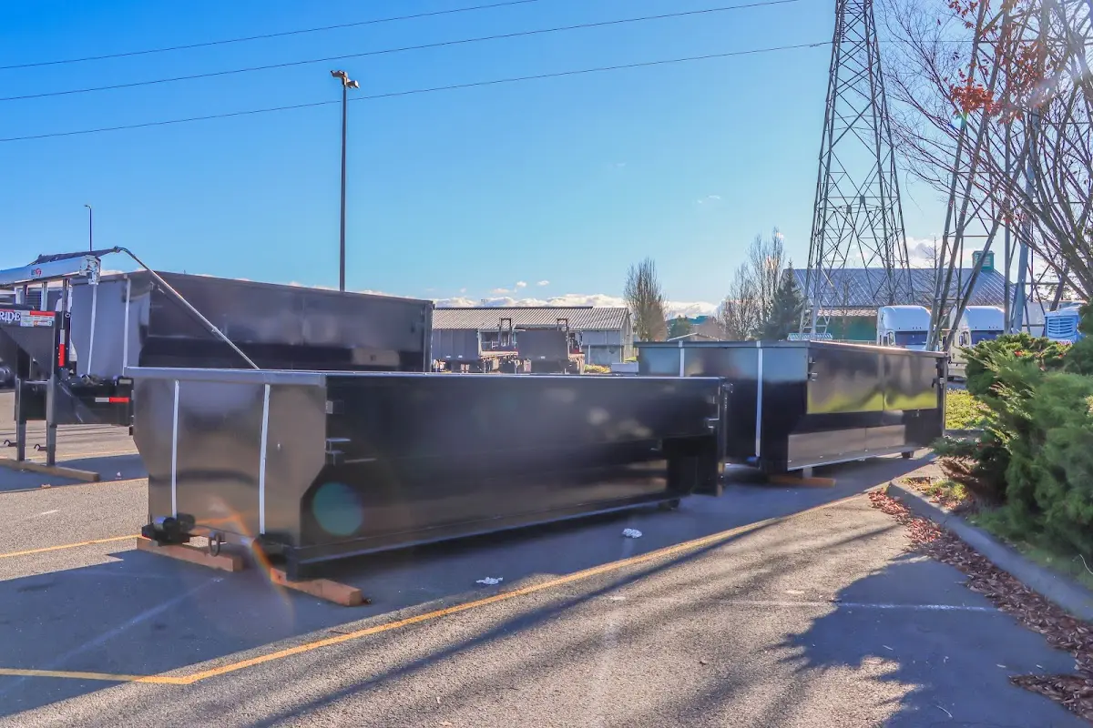 Roll-off dumpster ready for waste disposal at job site for Commercial Dumpster Rental in Milford